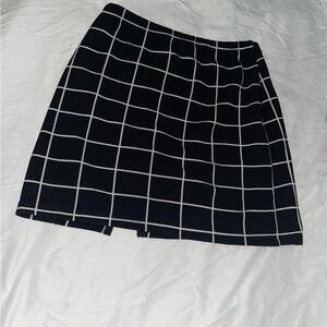 SHEIN Black and White Grid Mini Skirt